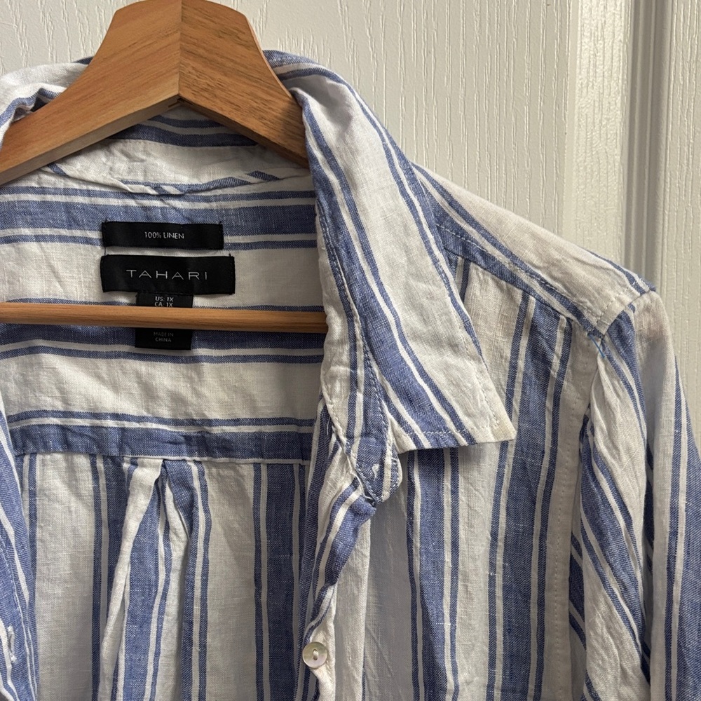 Tahari linen shirt - Picture 2 of 7